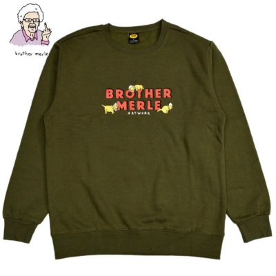 ブラザーマール BROTHER MERLE PUPPIES CREWNECK(MILITARY GREEN)