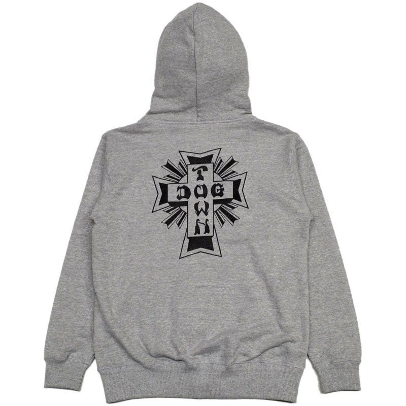 ドッグタウン DOGTOWN CROSS LOGO ZIP HOODIE(GRAY/BLACK