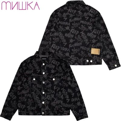 ミシカ MISHKA上海 ALL-OVER GRAFF BLACK DENIM JACKET(BLACK)