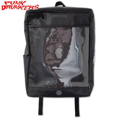 パンクドランカーズ PUNK DRUNKERS アイツップルスクエアバックパック(BLACK)