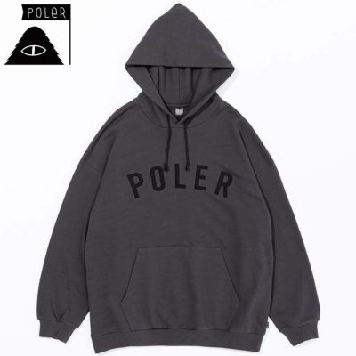 ポーラー POLER STATE APPLIQUE HOOD(CHARCOAL GRAY)