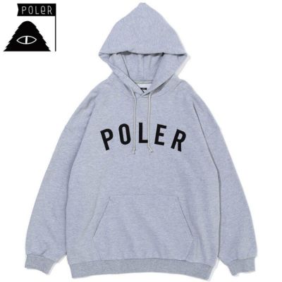 ポーラー POLER STATE APPLIQUE HOOD(HEATHER GREY)