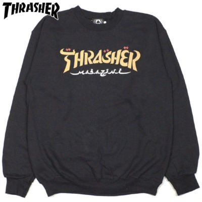 【US】スラッシャー THRASHER CALLIGRAPHY CREWNECK(BLACK)