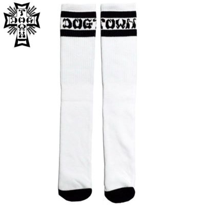 【US】ドッグタウン DOGTOWN DT STRIPED SOCKS(WHITE/BLACK)