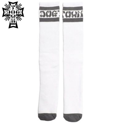 【US】ドッグタウン DOGTOWN DT STRIPED SOCKS(WHITE/GRAY)