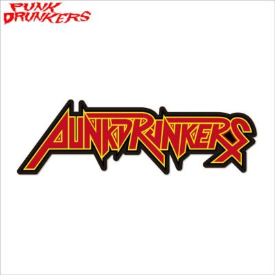 パンクドランカーズ PUNK DRUNKERS ステッカー / スラッシュメタルロゴ(RED)