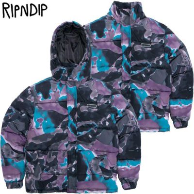 リップンディップ RIPNDIP ULTRALIGHT BEAM PUFFER JACKET(MULTI)