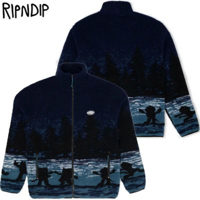 リップンディップ RIPNDIP COSMIC MEADOW SHERPA JACKET(PURPLE/SLATE)