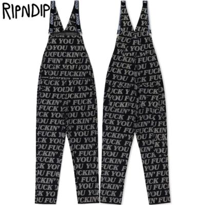 リップンディップ RIPNDIP FUCKIN FUCK DENIM OVERALLS(BLACK)