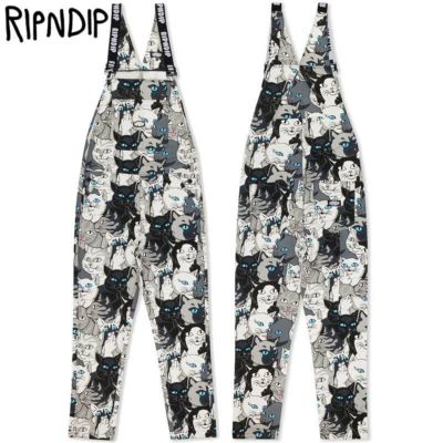 リップンディップ RIPNDIP FAMILIY TREE TWILL OVERALLS(BLACK