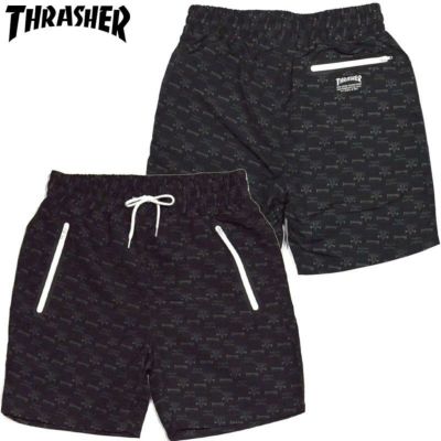 スラッシャー THRASHER MAG/MAG GOAT ALLOVER SHORTS(BLACK/CHAR)
