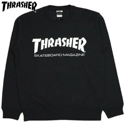 スラッシャー THRASHER MAG LOGO CREW SWEAT(BLACK WHITE)