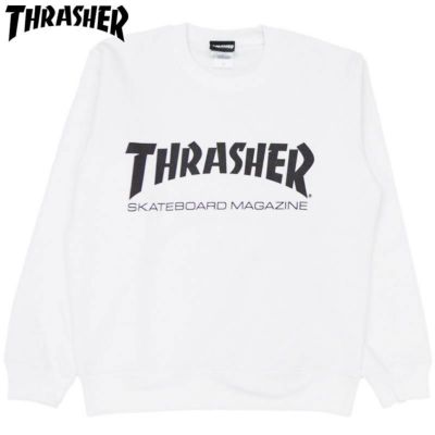 スラッシャー THRASHER MAG LOGO CREW SWEAT(WHITE BLACK)