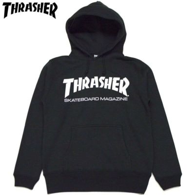 スラッシャー THRASHER MAG LOGO HOODED SWEAT(BLACK WHITE)
