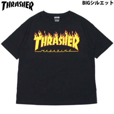 【BIGシルエット】スラッシャー THRASHER FLAME TEE(BLACK)