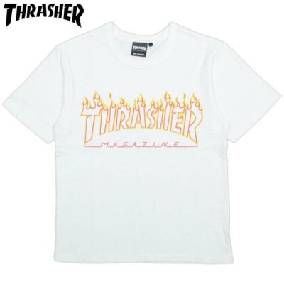 スラッシャー THRASHER FLAME OUTLINE US COTTON TEE(WHITE/YELLOW)