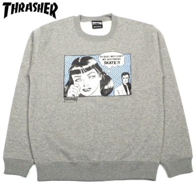 スラッシャー THRASHER Boy Friend CREW SWEAT(GRAY/HORIZON)