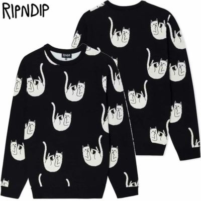 リップンディップ RIPNDIP FALLING NERM KNIT SWEATER(BLACK)