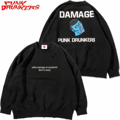 パンクドランカーズ PUNK DRUNKERS Wダメージトレーナー(BLACK)