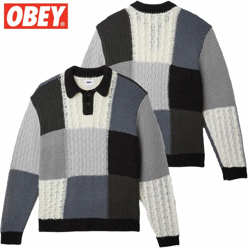 OLIVER PATCHWORK SWEATER(BLACK MULTI)