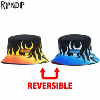 リップンディップ RIPNDIP WELCOME TO HECK REVERSIBLE BUCKET HAT(BLACK)