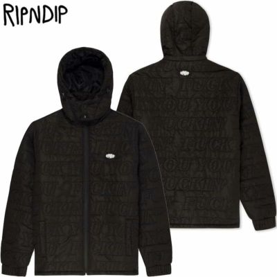 リップンディップ RIPNDIP FUCKIN FUCK PUFFER JACKET(BLACK)