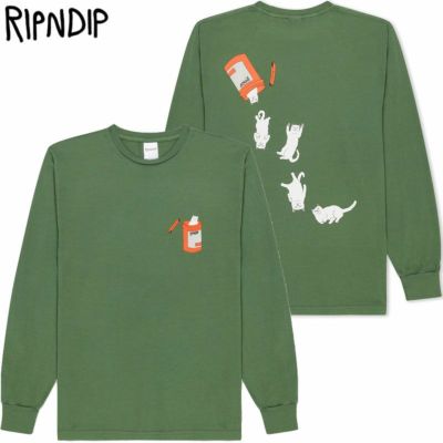 リップンディップ RIPNDIP NERMAL PILLS LONG SLEEVE(OLIVE)