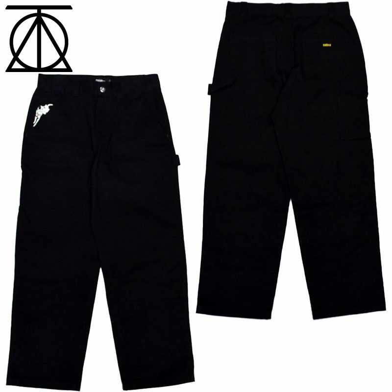 PIANO TRAP DOUBLE KNEE CARPENTER PANTS(BLACK)