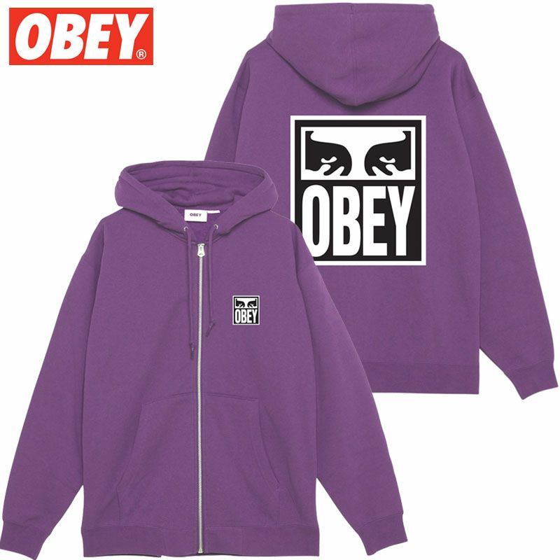 OBEY EYES ICON 2 ZIP HOOD(DEWBERRY)