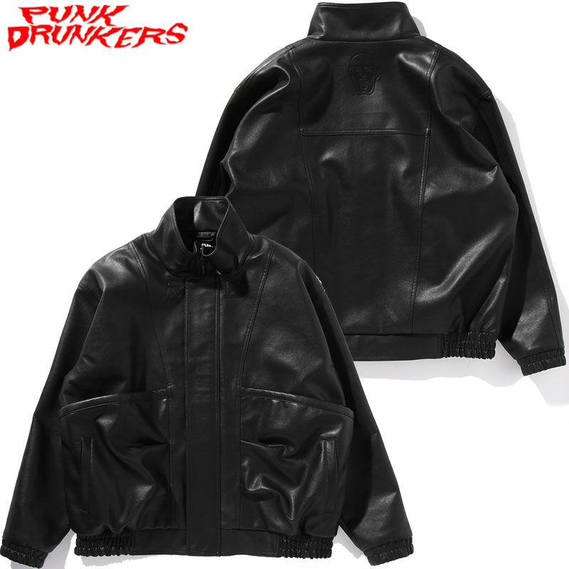 パンクドランカーズ PUNK DRUNKERS 反区PUレザーJKT(D.GREEN) | 大阪