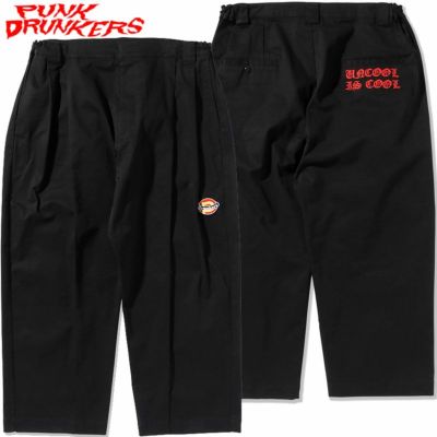 パンクドランカーズ PUNK DRUNKERS センターシームワイドチノ(BLACK)