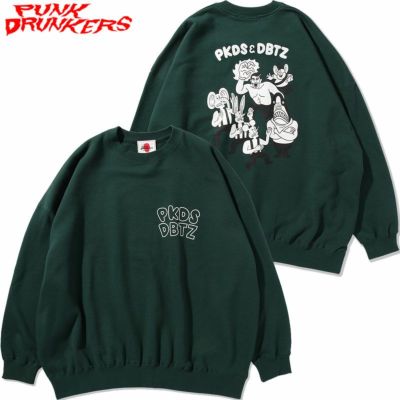 パンクドランカーズ PUNK DRUNKERS [PDS×どうぶつーズ］エンカウントBIGトレーナー(D.GREEN)