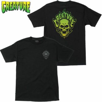 クリーチャースケートボード CREATURE SKATEBOARDS BONEHEAD FLAME S/S HEAVYWEIGHT TEE(BLACK)
