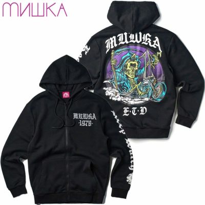 【US】ミシカ MISHKA DEATH ADDERS BIKER ZIP UP HOODIE(BLACK)