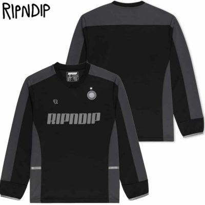 リップンディップ RIPNDIP RIPNDIP FC LONG SLEEVE SOCCER JERSEY(BLACK/LIGHT BLUE)