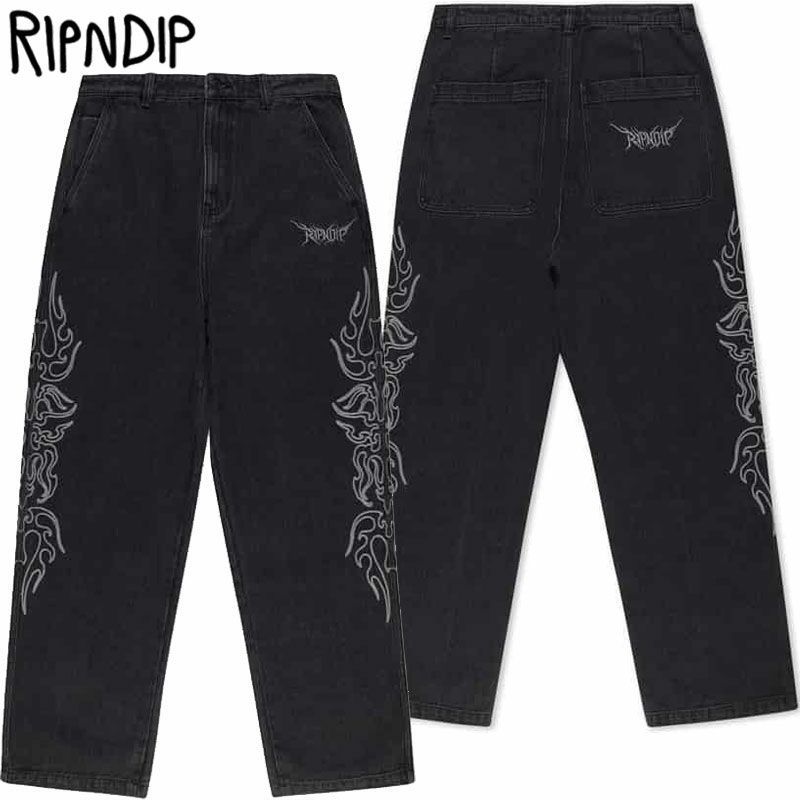 RIPNDIP VOLT WIDE LEG DENIM PANTS(BLACK WASH)