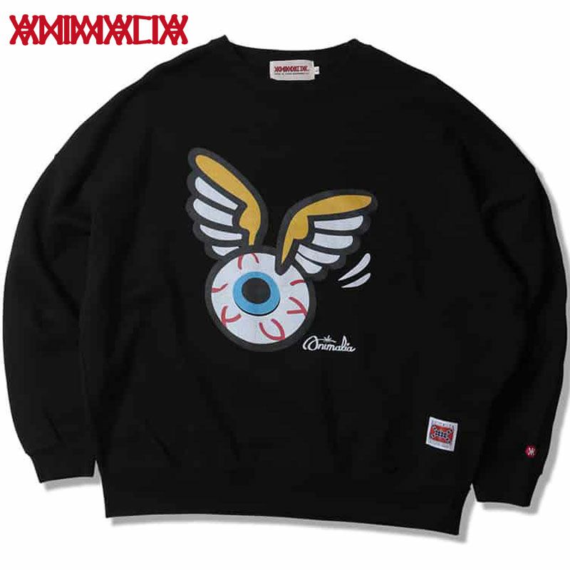 BIG SILHOUETTE CREW NECK SWEAT EYEBALL(BLACK)