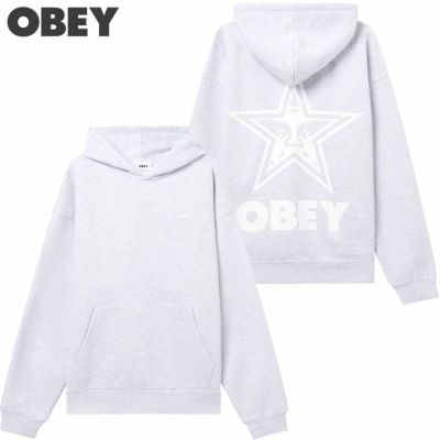 オベイ OBEY EBOLD STAR EXTRA HEAVY HOOD(ASH GRAY)