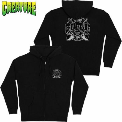 クリーチャースケートボード CREATURE SKATEBOARDS CRETE-TURE DIY ZIP HOODED(BLACK)