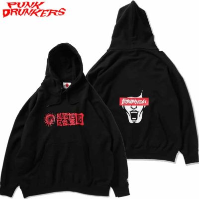 パンクドランカーズ PUNK DRUNKERS ムカデ漢字ロゴBIGパーカ(BLACK)