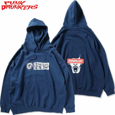 パンクドランカーズ PUNK DRUNKERS ムカデ漢字ロゴBIGパーカ(D.BLUE)