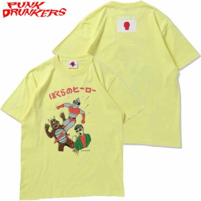 パンクドランカーズ PUNK DRUNKERS ぼくらのヒーローTEE(LIGHT YELLOW)