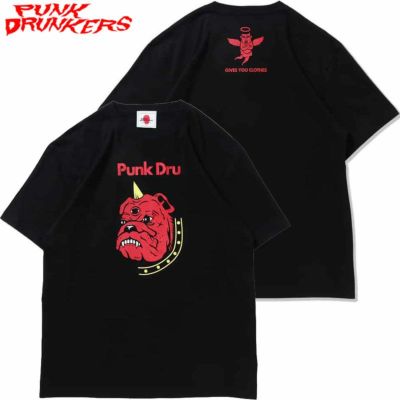 パンクドランカーズ PUNK DRUNKERS REDブルドックTEE(BLACK)