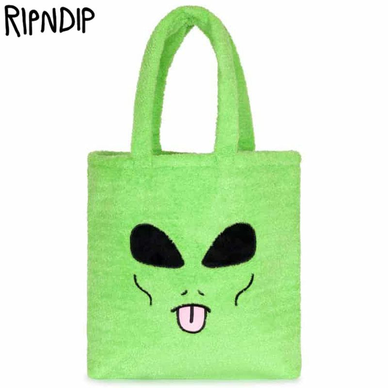 LORD ALIEN FLUFFY TOTE( GREEN )