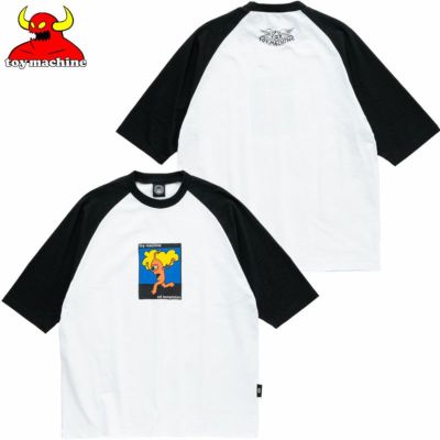 トイマシーン TOY MACHINE EARLY SECT RAGLAN 3/4 SLEEVE TEE(WHITE/BLACK)