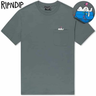 リップンディップ RIPNDIP CHRISTMAS NERM POCKET TEE(CHARCOAL)