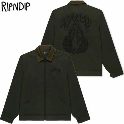 リップンディップ RIPNDIP MOTHER NERM TWILL WORK JACKET(DARK OLIVE)