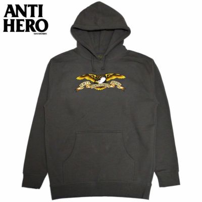 アンタイヒーロースケートボード ANTIHERO SKATEBOARDS EAGLE PULLOVER HOODED(CHARCOAL)