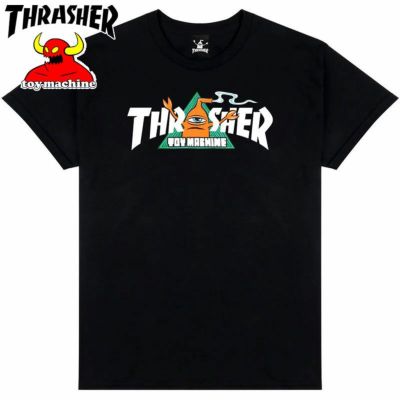 スラッシャー THRASHER THR×TOY MACHINE VORTEX S/S TEE(BLACK)
