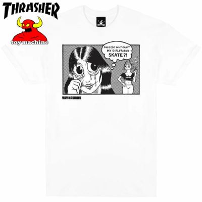 スラッシャー THRASHER THR×TOY MACHINE GIRLFRIEND S/S TEE(WHITE)